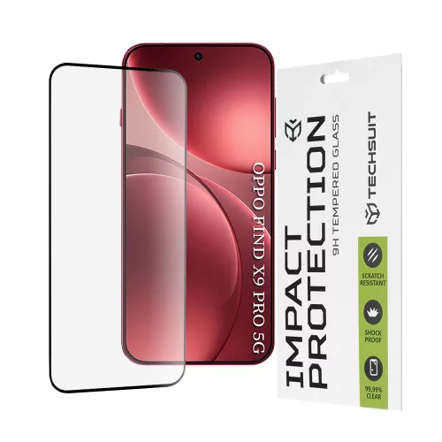 Techsuit - 111D Full Cover / Full Glue Glass - Oppo Find X9 Pro - Black