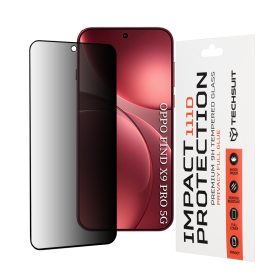   Techsuit - 111D Privacy betekintésgátló üvegfólia - Oppo Find X9 Pro - Fekete