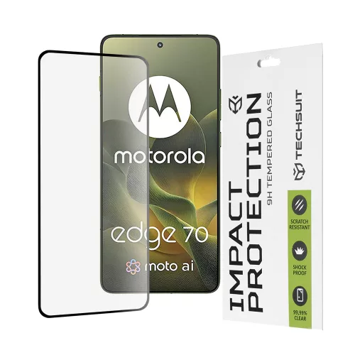 Techsuit - 111D Full Cover / Full Glue üvegfólia - Motorola Edge 70 - Fekete széllel