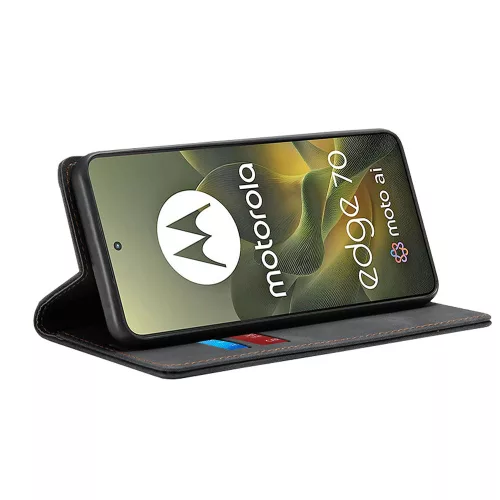Techsuit - Confy Cover kinyitható tok - Motorola Edge 70 - Fekete