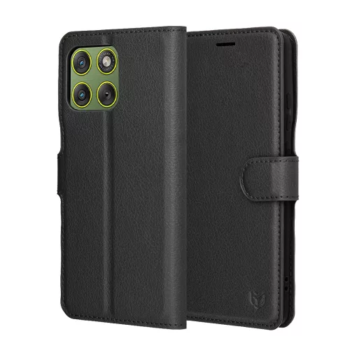 Techsuit - Leather Folio - Motorola Edge 70 - Black