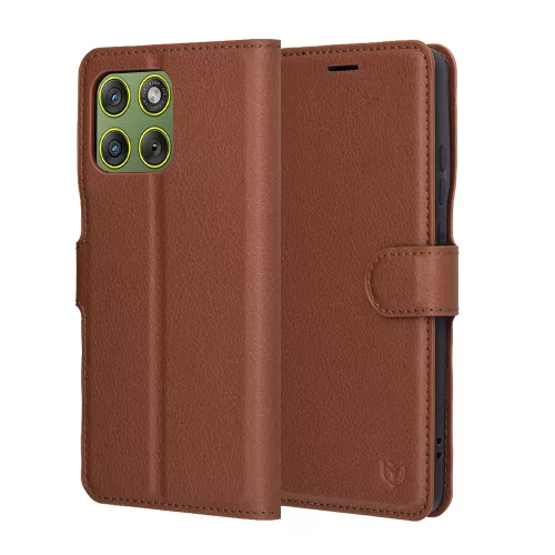 Techsuit - Leather Folio - Motorola Edge 70 - Brown