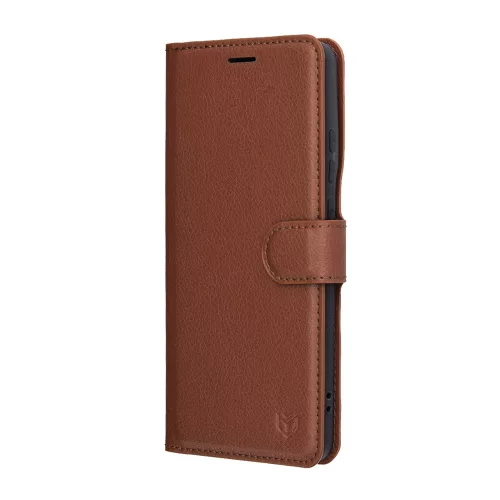 Techsuit - Leather Folio kinyitható tok - Motorola Edge 70 - Barna