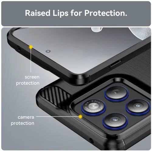 Techsuit - Carbon szilikon tok - Motorola Edge 70 - Fekete