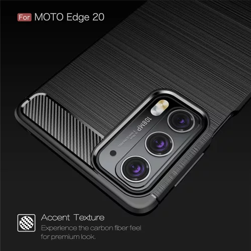 Techsuit - Carbon szilikon tok - Motorola Edge 20 5G - Fekete