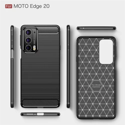 Techsuit - Carbon szilikon tok - Motorola Edge 20 5G - Fekete