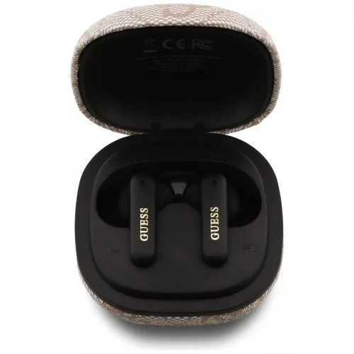 Guess - Vezeték nélküli fülhallgató 4G Classic Metal Logo (GUTWST3P4EGP) - Bluetooth V5.4, TWS, ENC technológia, 250mAh - Rózsaszín