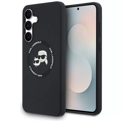 Karl Lagerfeld - Silicone KC Heads MagSafe (KLHMS25FESKCHTCK) - Samsung Galaxy S25 FE - Black