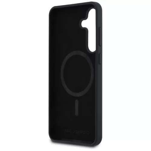 Karl Lagerfeld - Silicone KC Heads MagSafe (KLHMS25FESKCHTCK) - Samsung Galaxy S25 FE - Black