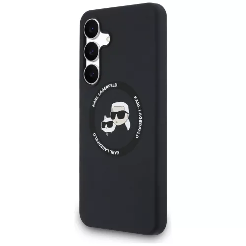 Karl Lagerfeld - Silicone KC Heads MagSafe (KLHMS25FESKCHTCK) - Samsung Galaxy S25 FE - Black
