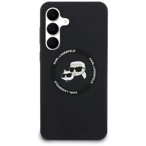 Karl Lagerfeld - Silicone KC Heads MagSafe (KLHMS25FESKCHTCK) - Samsung Galaxy S25 FE - Black