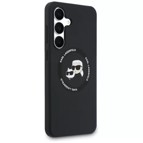 Karl Lagerfeld - Silicone KC Heads MagSafe (KLHMS25FESKCHTCK) - Samsung Galaxy S25 FE - Black