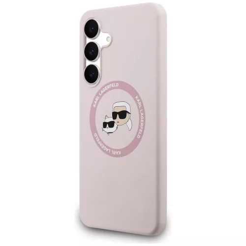 Karl Lagerfeld - Silicone KC Heads MagSafe (KLHMS25FESKCHTCP) - Samsung Galaxy S25 FE - Pink