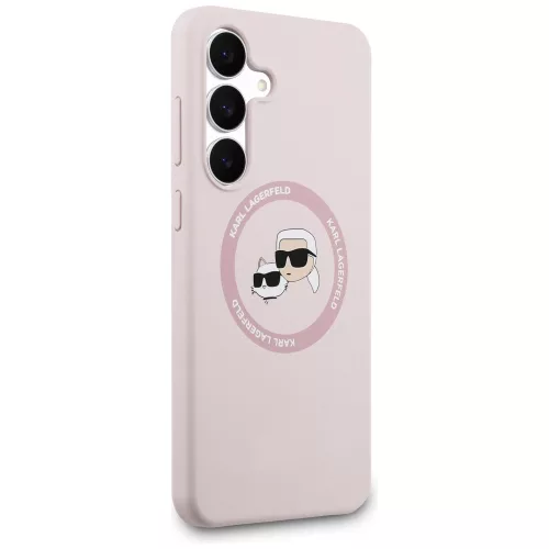 Karl Lagerfeld - Silicone KC Heads MagSafe (KLHMS25FESKCHTCP) - Samsung Galaxy S25 FE - Pink