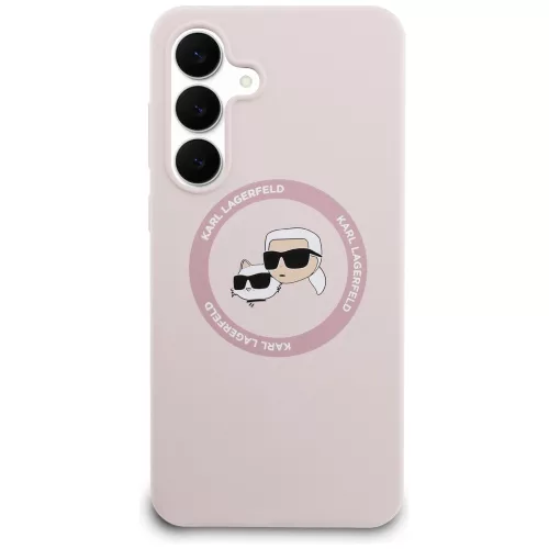 Karl Lagerfeld - Silicone KC Heads MagSafe (KLHMS25FESKCHTCP) - Samsung Galaxy S25 FE - Pink