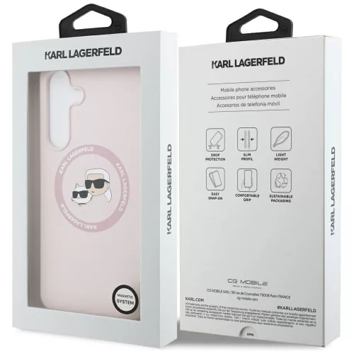 Karl Lagerfeld - Silicone KC Heads MagSafe (KLHMS25FESKCHTCP) - Samsung Galaxy S25 FE - Pink