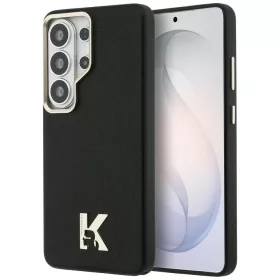   Karl Lagerfeld - Wrapped Grained Leather with K Head Logo MagSafe (KLHMS26L5PGFKHGK) - Samsung Galaxy S26 Ultra - Black