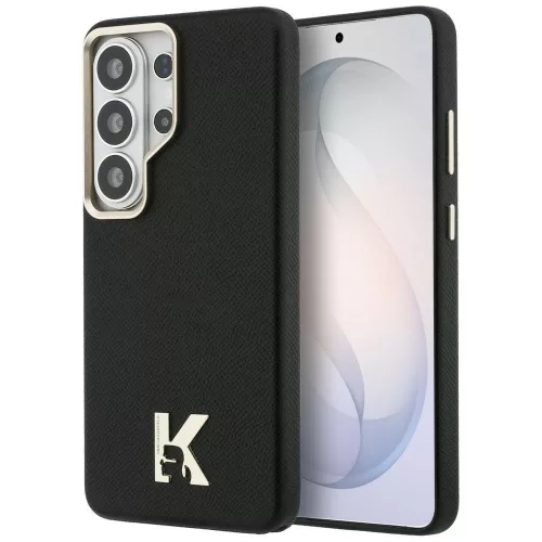 Karl Lagerfeld - Wrapped Grained Leather with K Head Logo MagSafe (KLHMS26L5PGFKHGK) - Samsung Galaxy S26 Ultra - Black