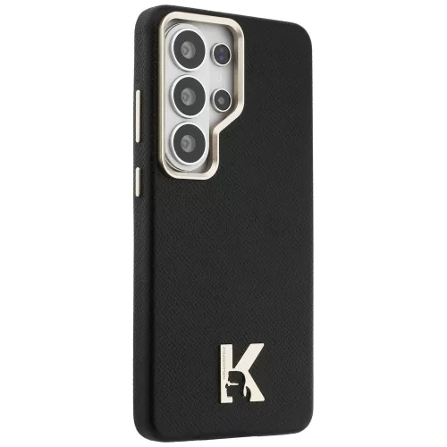 Karl Lagerfeld - Wrapped Grained Leather with K Head Logo MagSafe (KLHMS26L5PGFKHGK) - Samsung Galaxy S26 Ultra - Black