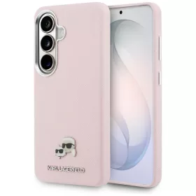   Karl Lagerfeld - Wrapped Grained Leather with K&C Head Pin MagSafe (KLHMS26S6PFKCLP) - Samsung Galaxy S26 - Pink