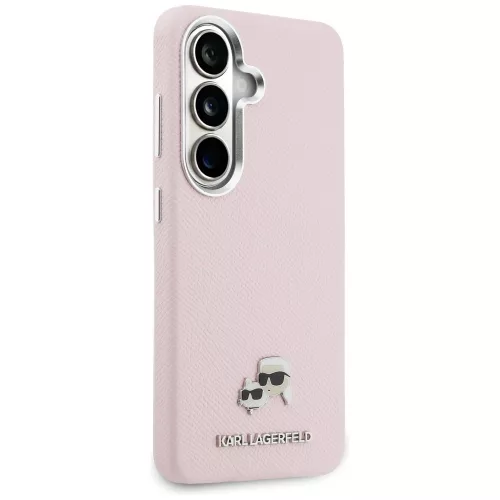Karl Lagerfeld - Wrapped Grained Leather with K&C Head Pin MagSafe (KLHMS26S6PFKCLP) - Samsung Galaxy S26 - Pink