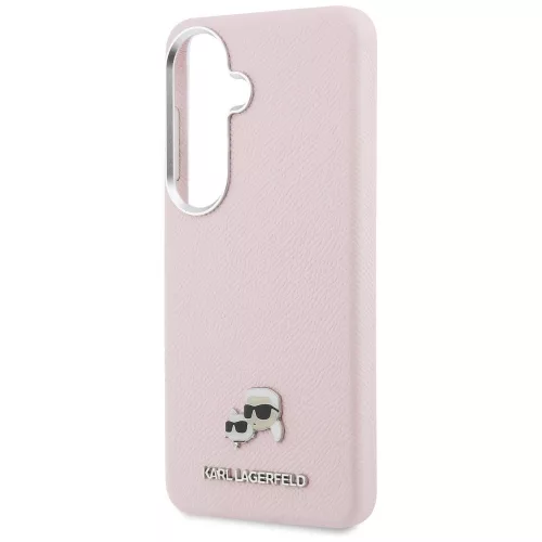 Karl Lagerfeld - Wrapped Grained Leather with K&C Head Pin MagSafe (KLHMS26S6PFKCLP) - Samsung Galaxy S26 - Pink