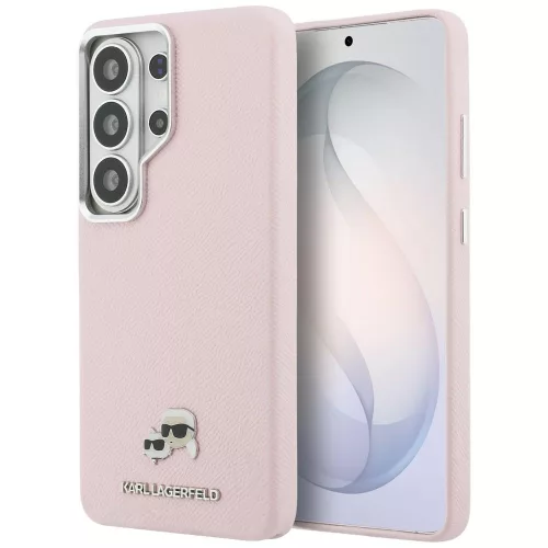 Karl Lagerfeld - Wrapped Grained Leather with K&C Head Pin MagSafe (KLHMS26L6PFKCLP) - Samsung Galaxy S26 Ultra - Pink