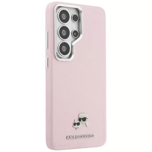 Karl Lagerfeld - Wrapped Grained Leather with K&C Head Pin MagSafe (KLHMS26L6PFKCLP) - Samsung Galaxy S26 Ultra - Pink