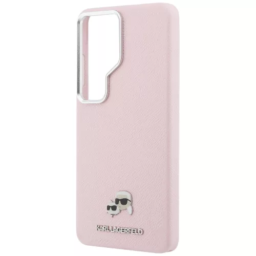 Karl Lagerfeld - Wrapped Grained Leather with K&C Head Pin MagSafe (KLHMS26L6PFKCLP) - Samsung Galaxy S26 Ultra - Pink