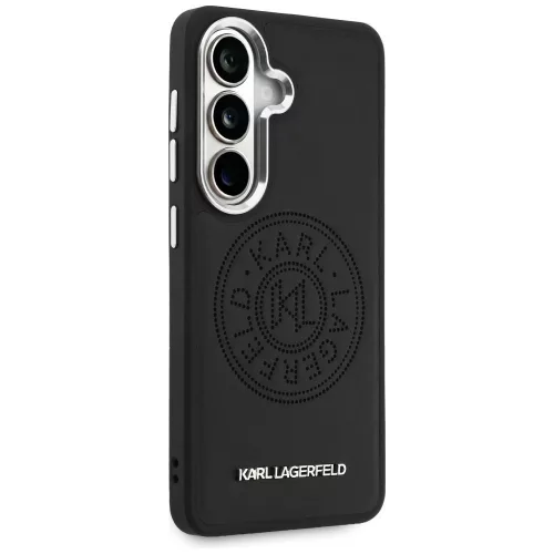 Karl Lagerfeld - Wrapped Leather with Karl Round Point Logo MagSafe (KLHMS26SPSKRPMK) - Samsung Galaxy S26 - Black