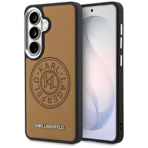 Karl Lagerfeld - Wrapped Leather with Karl Round Point Logo MagSafe (KLHMS26SPSKRPMW) - Samsung Galaxy S26 - Brown