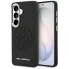 Karl Lagerfeld - Wrapped Leather with Karl Round Point Logo MagSafe (KLHMS26MPSKRPMK) - Samsung Galaxy S26 Plus - Black