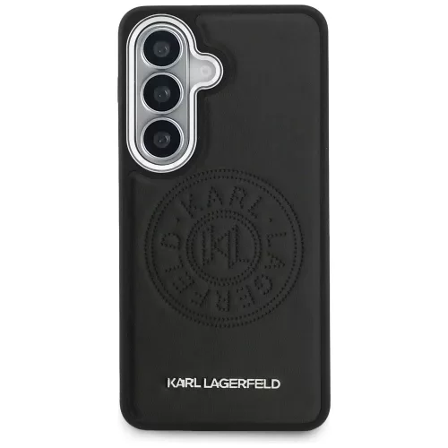Karl Lagerfeld - Wrapped Leather with Karl Round Point Logo MagSafe (KLHMS26MPSKRPMK) - Samsung Galaxy S26 Plus - Black