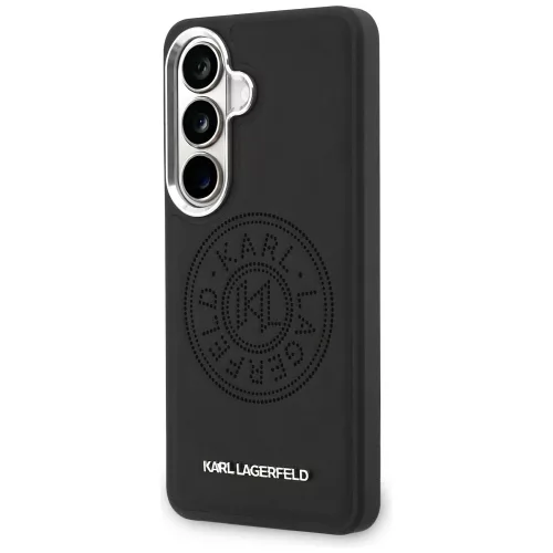 Karl Lagerfeld - Wrapped Leather with Karl Round Point Logo MagSafe (KLHMS26MPSKRPMK) - Samsung Galaxy S26 Plus - Black