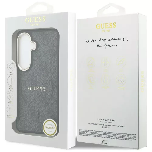 Guess - 4G Dombornyomott Gyűrű MagSafe (GUHMS26SP4MSEGCK) - Samsung Galaxy S26 - Fekete