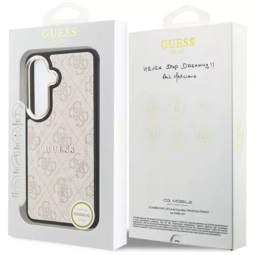 Guess - 4G Dombornyomott Gyűrű MagSafe (GUHMS26SP4MSEGCP) - Samsung Galaxy S26 - Rózsaszín
