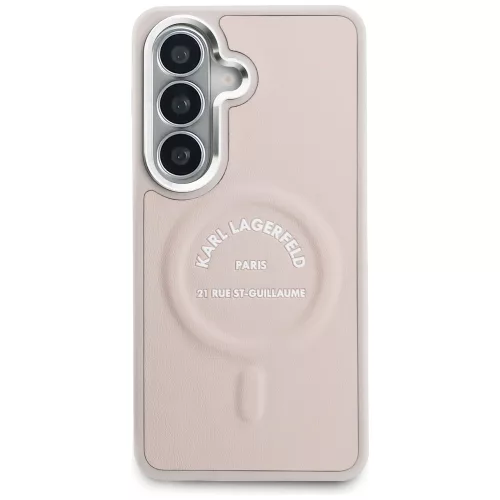 Karl Lagerfeld - Wrapped Leather with Karl RSG Logo MagSafe (KLHMS26SPSKRSGEP) - Samsung Galaxy S26 - Pink