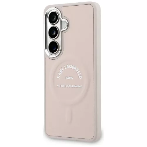 Karl Lagerfeld - Wrapped Leather with Karl RSG Logo MagSafe (KLHMS26SPSKRSGEP) - Samsung Galaxy S26 - Pink