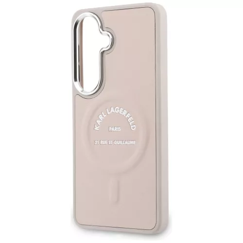 Karl Lagerfeld - Wrapped Leather with Karl RSG Logo MagSafe (KLHMS26SPSKRSGEP) - Samsung Galaxy S26 - Pink