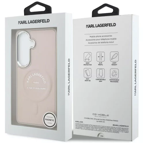 Karl Lagerfeld - Wrapped Leather with Karl RSG Logo MagSafe (KLHMS26SPSKRSGEP) - Samsung Galaxy S26 - Pink