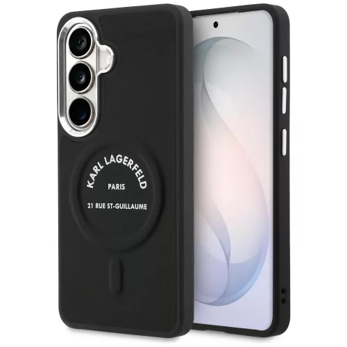 Karl Lagerfeld - Wrapped Leather with Karl RSG Logo MagSafe (KLHMS26SPSKRSGEK) - Samsung Galaxy S26 - Black