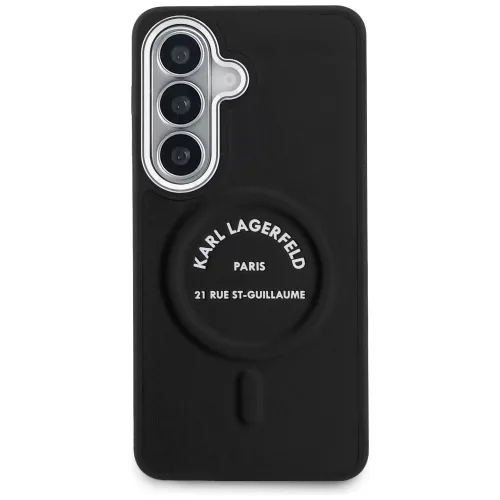 Karl Lagerfeld - Wrapped Leather with Karl RSG Logo MagSafe (KLHMS26SPSKRSGEK) - Samsung Galaxy S26 - Black