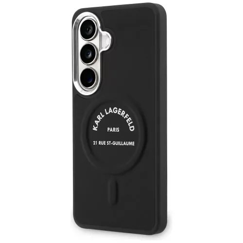 Karl Lagerfeld - Wrapped Leather with Karl RSG Logo MagSafe (KLHMS26SPSKRSGEK) - Samsung Galaxy S26 - Black