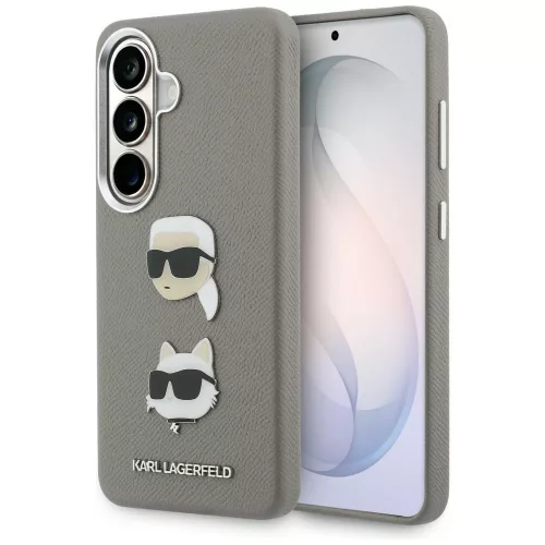 Karl Lagerfeld -  Wrapped Leather Saffiano with with K&C Head Pin (KLHCS26SPSFDHPOG) - Samsung Galaxy S26 - Grey