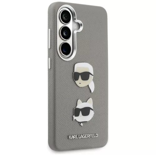Karl Lagerfeld -  Wrapped Leather Saffiano with with K&C Head Pin (KLHCS26SPSFDHPOG) - Samsung Galaxy S26 - Grey