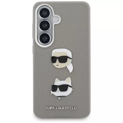Karl Lagerfeld -  Wrapped Leather Saffiano with with K&C Head Pin (KLHCS26SPSFDHPOG) - Samsung Galaxy S26 - Grey