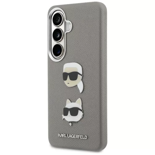 Karl Lagerfeld -  Wrapped Leather Saffiano with with K&C Head Pin (KLHCS26SPSFDHPOG) - Samsung Galaxy S26 - Grey