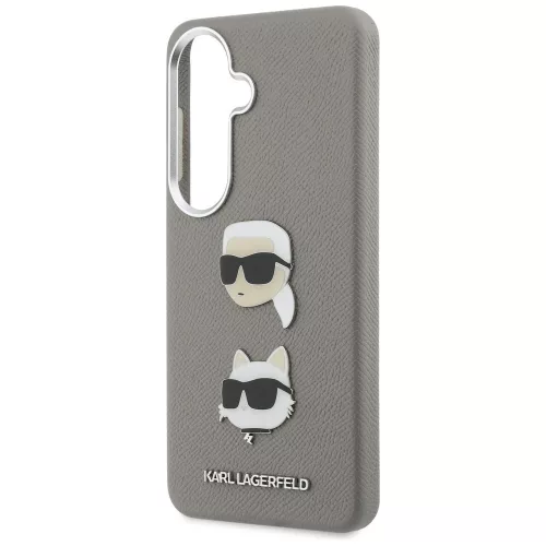 Karl Lagerfeld -  Wrapped Leather Saffiano with with K&C Head Pin (KLHCS26SPSFDHPOG) - Samsung Galaxy S26 - Grey