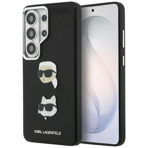 Karl Lagerfeld - Wrapped Leather Saffiano with with K&C Head Pin (KLHCS26LPSFDHPOK) - Samsung Galaxy S26 Ultra - Black