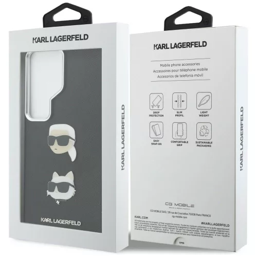 Karl Lagerfeld - Wrapped Leather Saffiano with with K&C Head Pin (KLHCS26LPSFDHPOK) - Samsung Galaxy S26 Ultra - Black